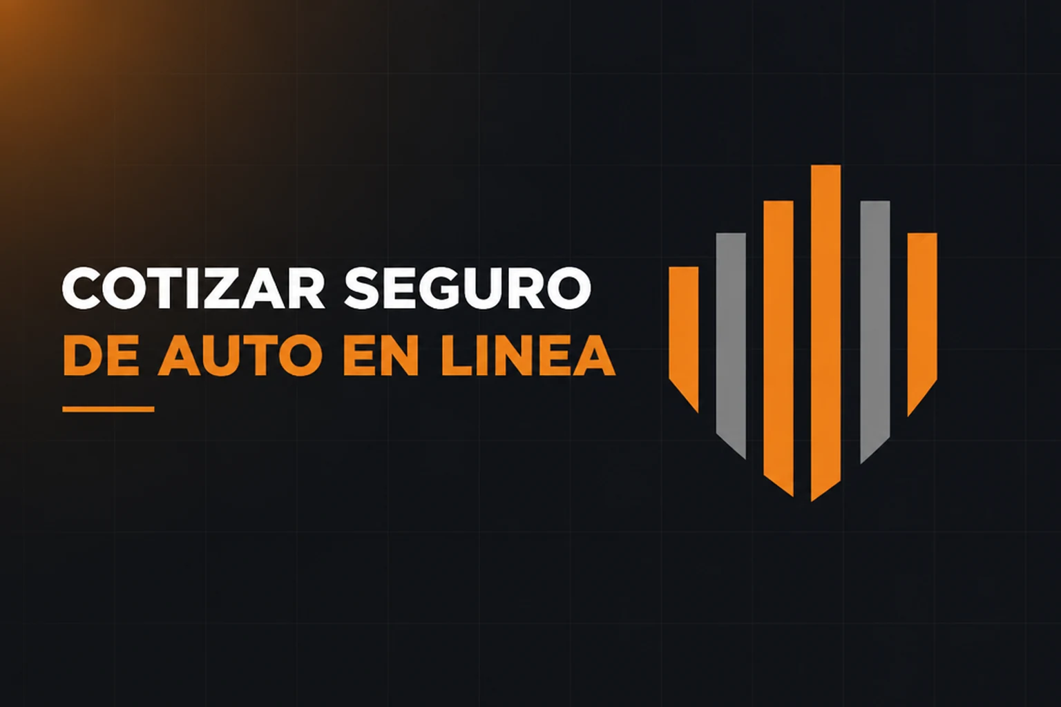 Gráfico editorial de Odessa Tek sobre cotizar seguro de auto en línea: barras de comparación en naranja y gris que forman un escudo de protección sobre fondo oscuro.